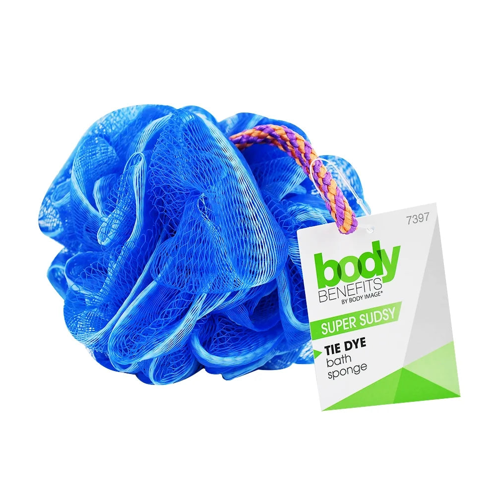 (4 Pack) Body Benefits Mesh Tie Dye Loofah, Exfoliating Bath Sponge, Colors May Vary, for Kids, 1 Count