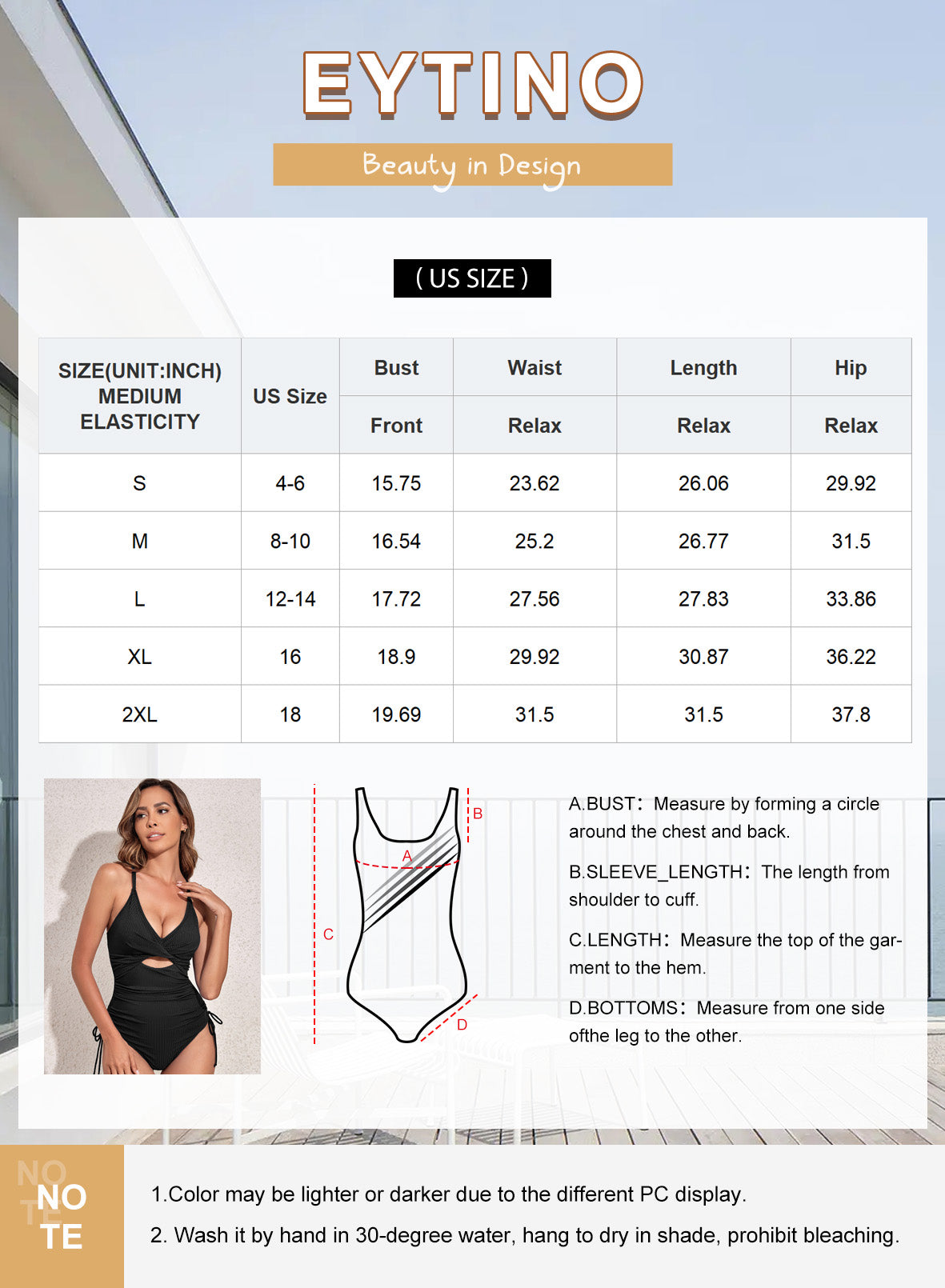 Traje De Baño De Una Pieza Para Mujer Acanalado Control De Abdomen Corte Alto Trajes De Baño De Una Pieza Sexy Escote En V Cruzado Monokini Marrón S