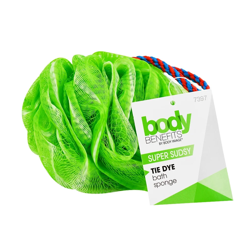 (4 Pack) Body Benefits Mesh Tie Dye Loofah, Exfoliating Bath Sponge, Colors May Vary, for Kids, 1 Count
