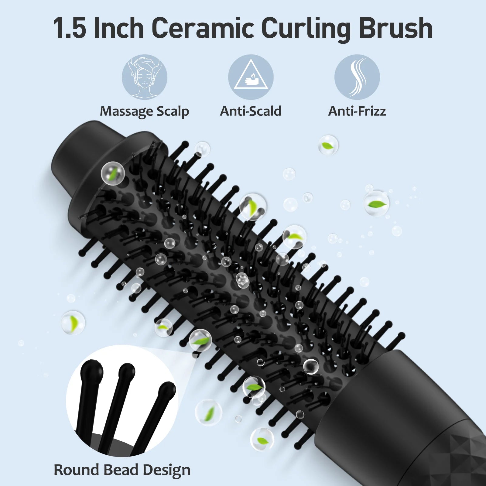5-In-1 Curling Iron Set, Hair Waver, Curling Irons for Hair, Curling Wand Set, Hair Crimper Hair Curler, Hair Tool Kit with Thermal Brush, Gift for Women, Black
