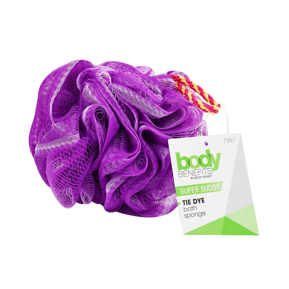 (4 Pack) Body Benefits Mesh Tie Dye Loofah, Exfoliating Bath Sponge, Colors May Vary, for Kids, 1 Count