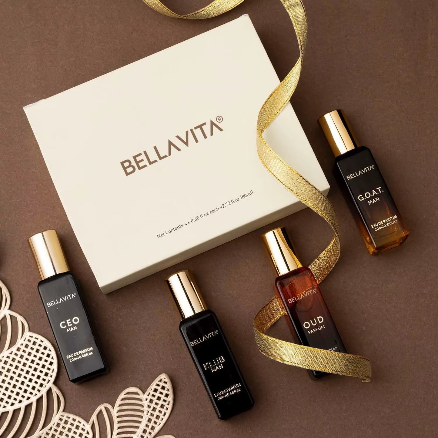 Bella Vita Luxury Man Perfume Gift Set 4 X 20 Ml for Men with KLUB, OUD, CEO, G.O.A.T Perfume | Woody, Citrusy Long Lasting EDP