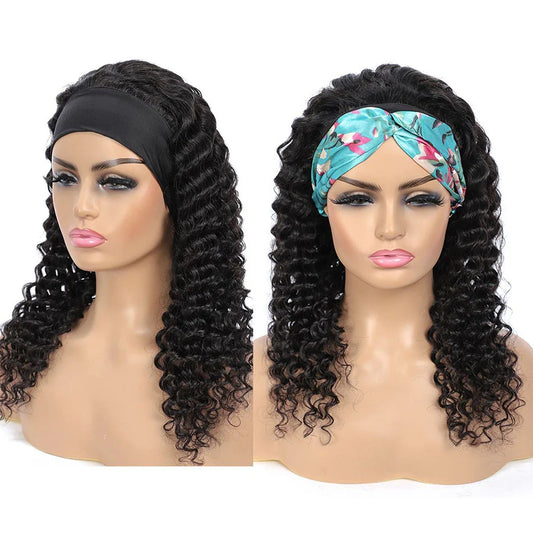 Deep Wave Headband Human Hair Wig Brazilian Wig Get Free Headband