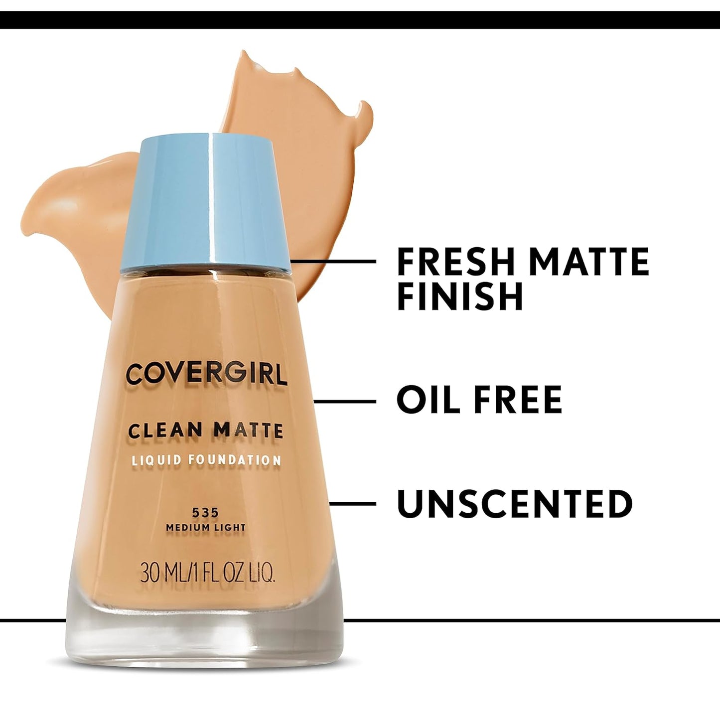Clean Matte Liquid Foundation Classic Ivory, 1 Oz (Packaging May Vary)