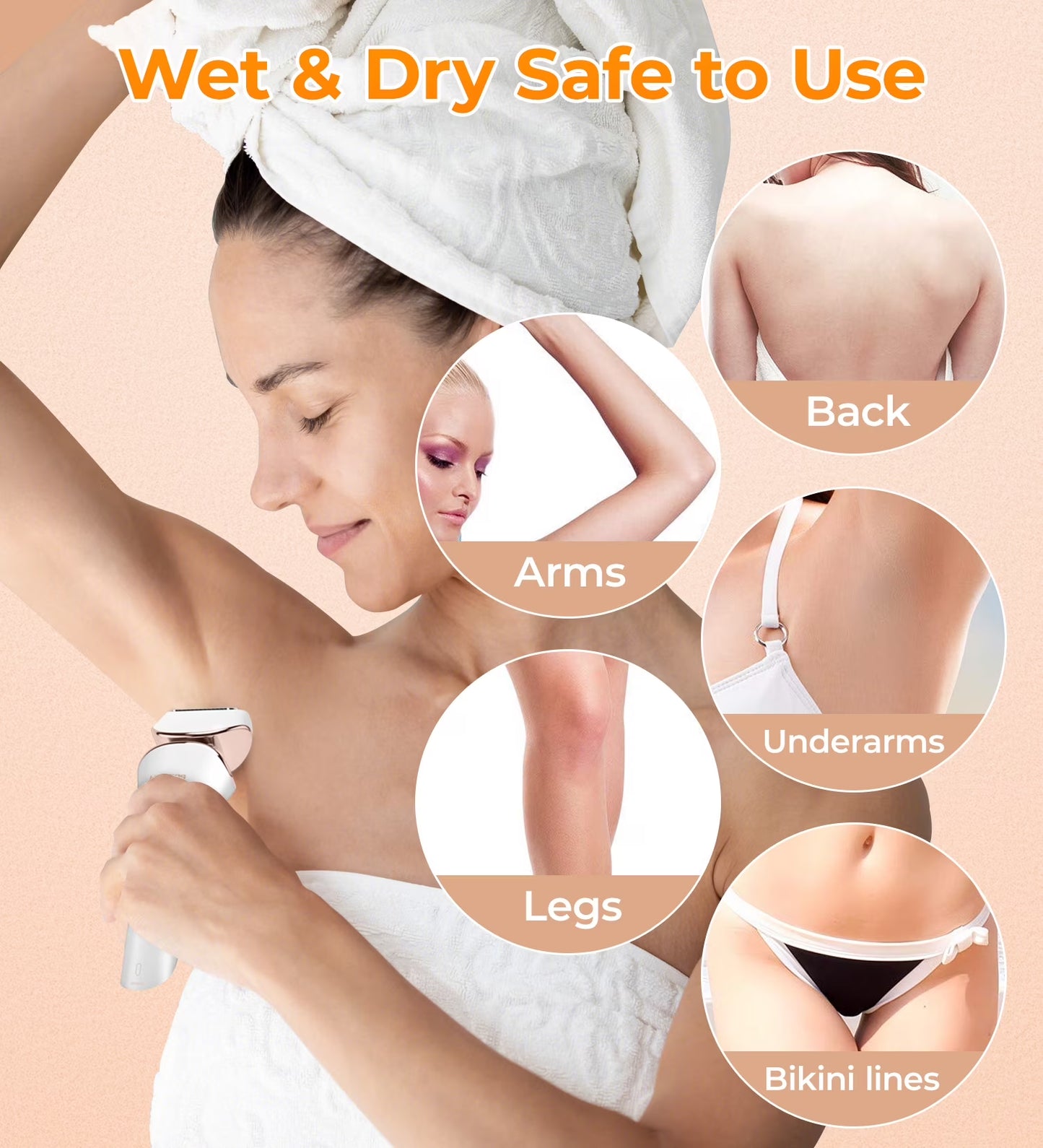 Electric Shaver for Women - Cordless Lady Razor, USB Rechargeable, Wet & Dry Waterproof Razor for Legs, Arms, Underarms, Bikini