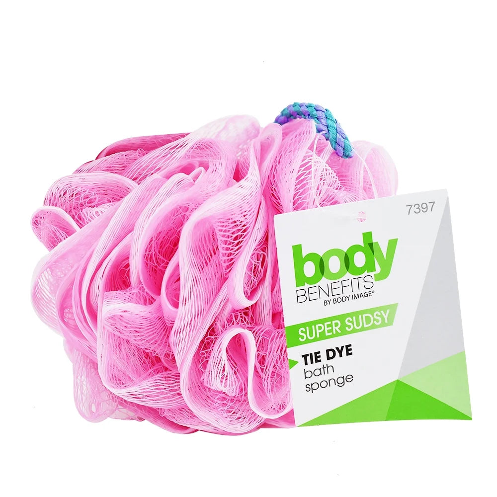 (4 Pack) Body Benefits Mesh Tie Dye Loofah, Exfoliating Bath Sponge, Colors May Vary, for Kids, 1 Count