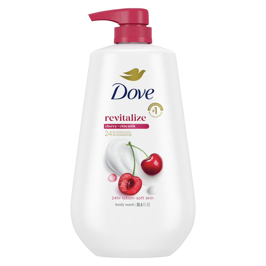 Body Wash for Women Moisturizing Revitalizante Cherry & Chia Milk Cleanser All Skin, 30.6 Oz with Pump