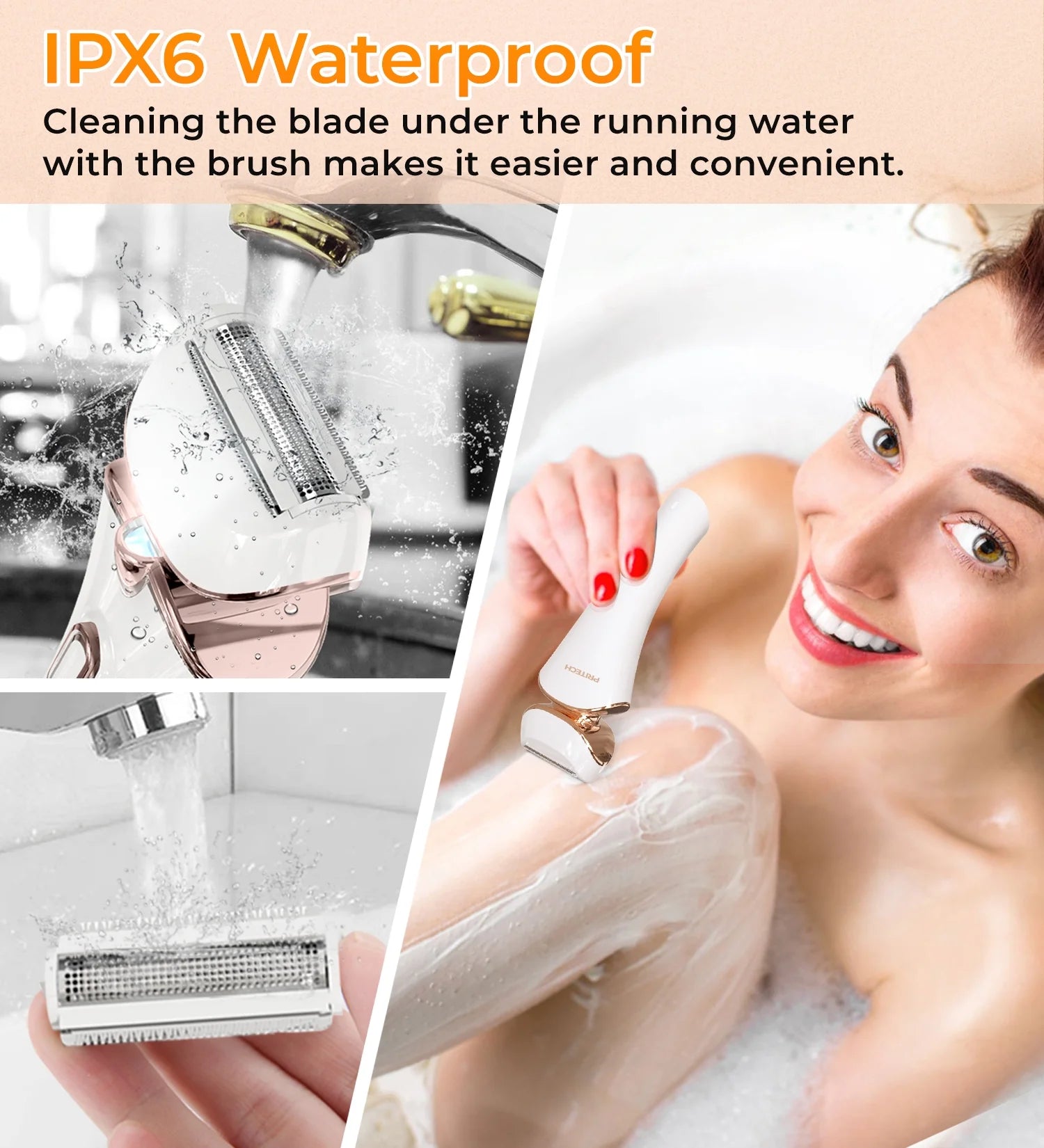 Electric Shaver for Women - Cordless Lady Razor, USB Rechargeable, Wet & Dry Waterproof Razor for Legs, Arms, Underarms, Bikini